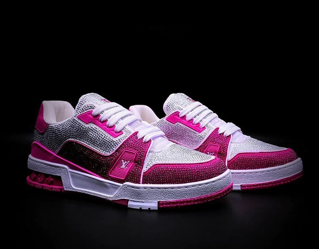 Louis Vuitton Trainer Crystal Fucsia White
