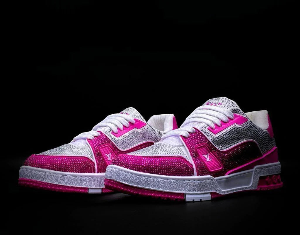 Louis Vuitton Trainer Crystal Fucsia White