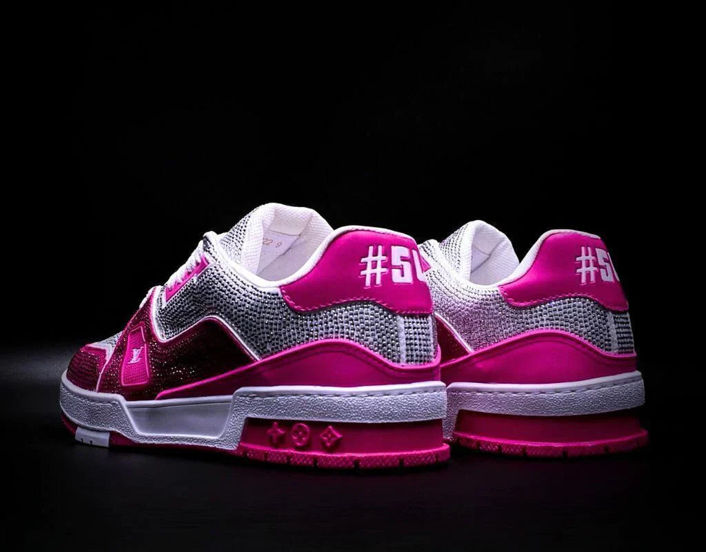 Louis Vuitton Trainer Crystal Fucsia White