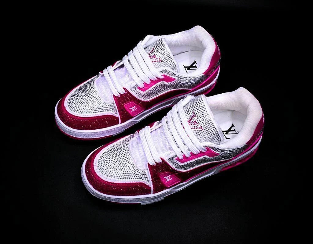 Louis Vuitton Trainer Crystal Fucsia White