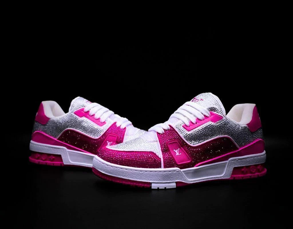 Louis Vuitton Trainer Crystal Fucsia White