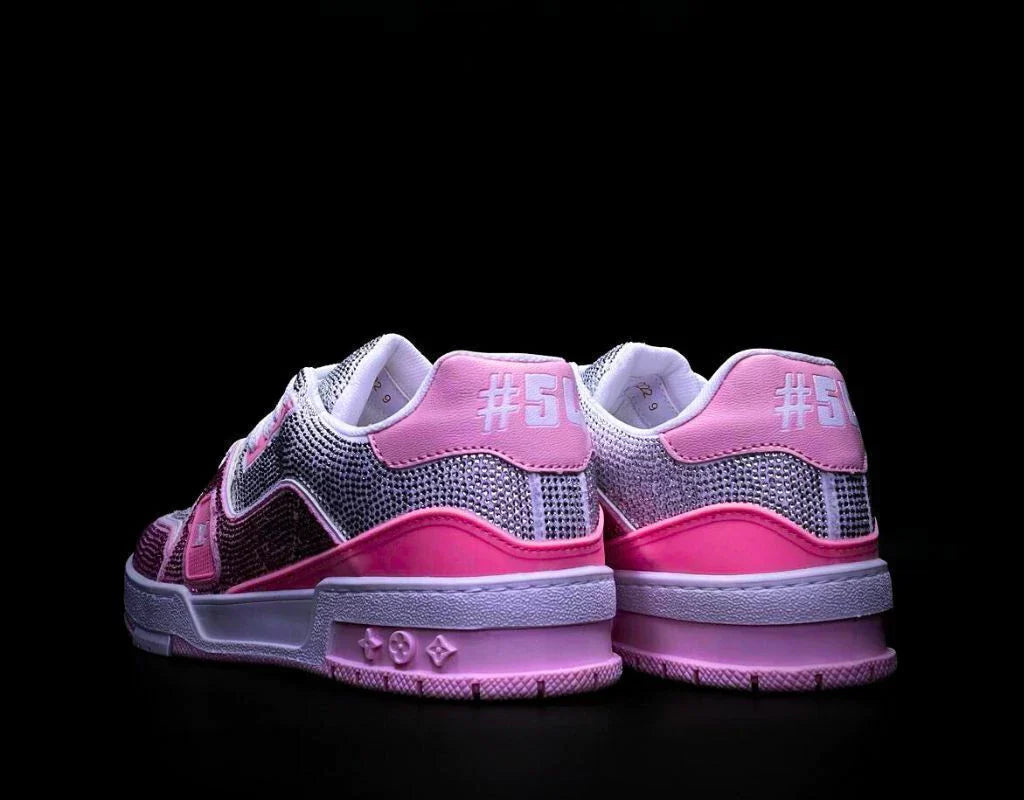 Louis Vuitton Trainer Pink White Crystales