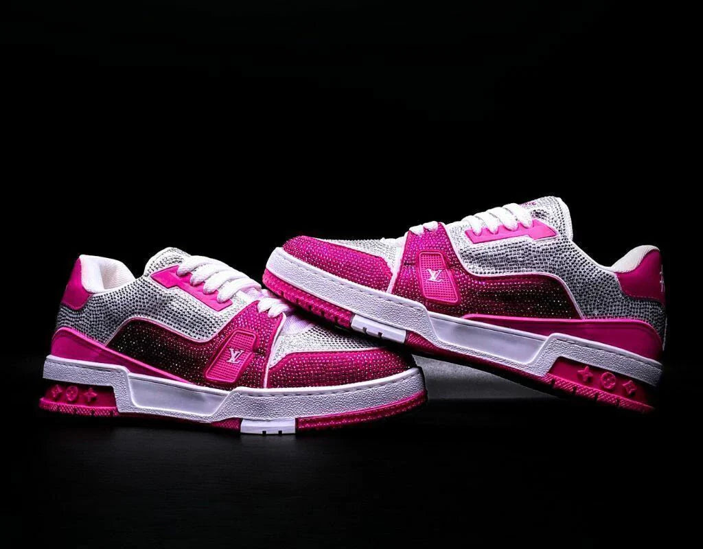 Louis Vuitton Trainer Crystal Fucsia White