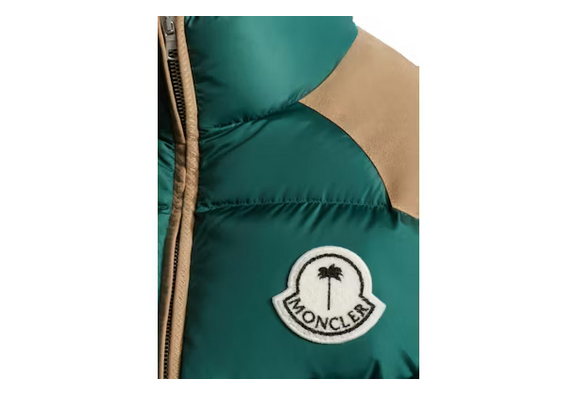 Moncler x Palm Angels Kelsey Chaqueta Corta de Plumón Verde Bosque