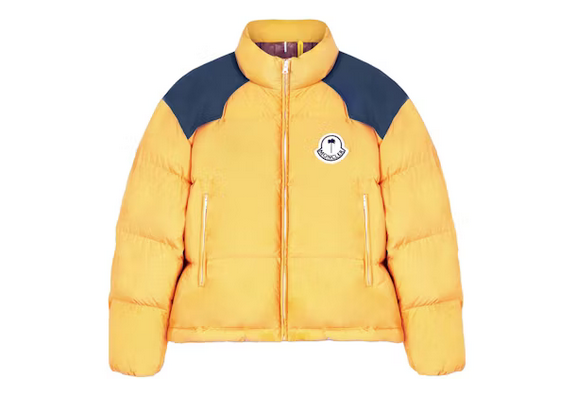 Moncler x Palm Angels Nevis Plumífero Corto Amarillo/Azul