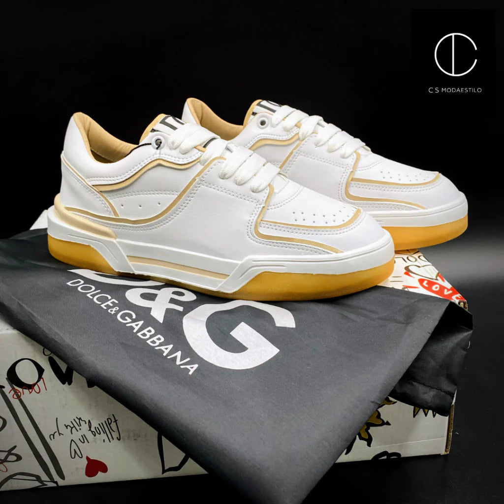 Tenis Dolce Gabbana Blanco Oro