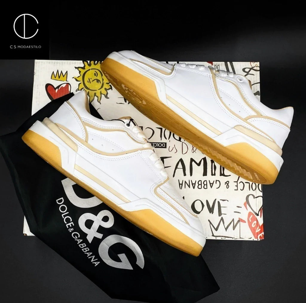 Tenis Dolce Gabbana Blanco Oro