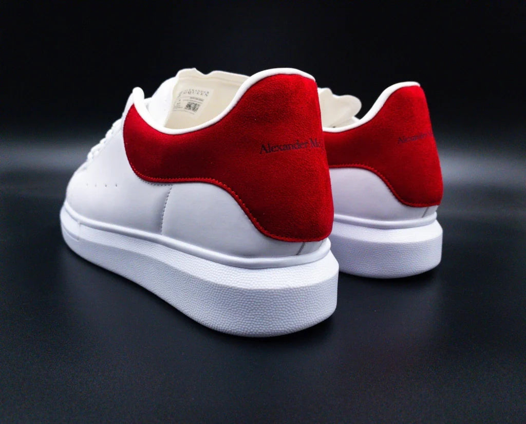 Tenis Alexander McQueen Blanco Rojo Nobuck