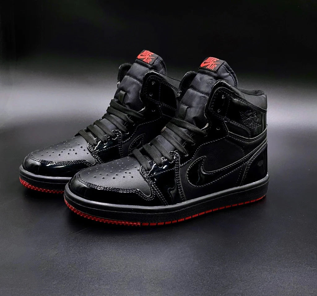 Jordan Air 1 Retro High Black Demon Suela Roja
