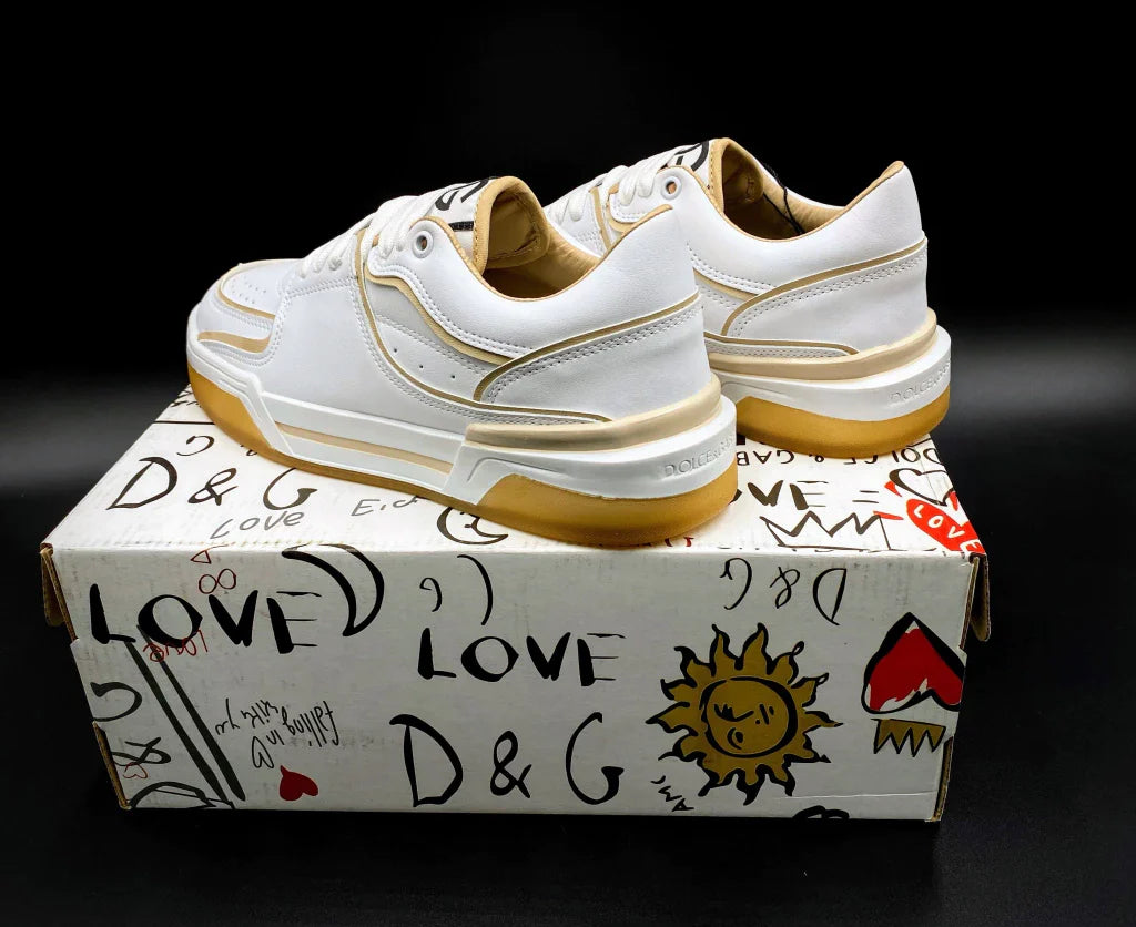 Tenis Dolce Gabbana Blanco Oro