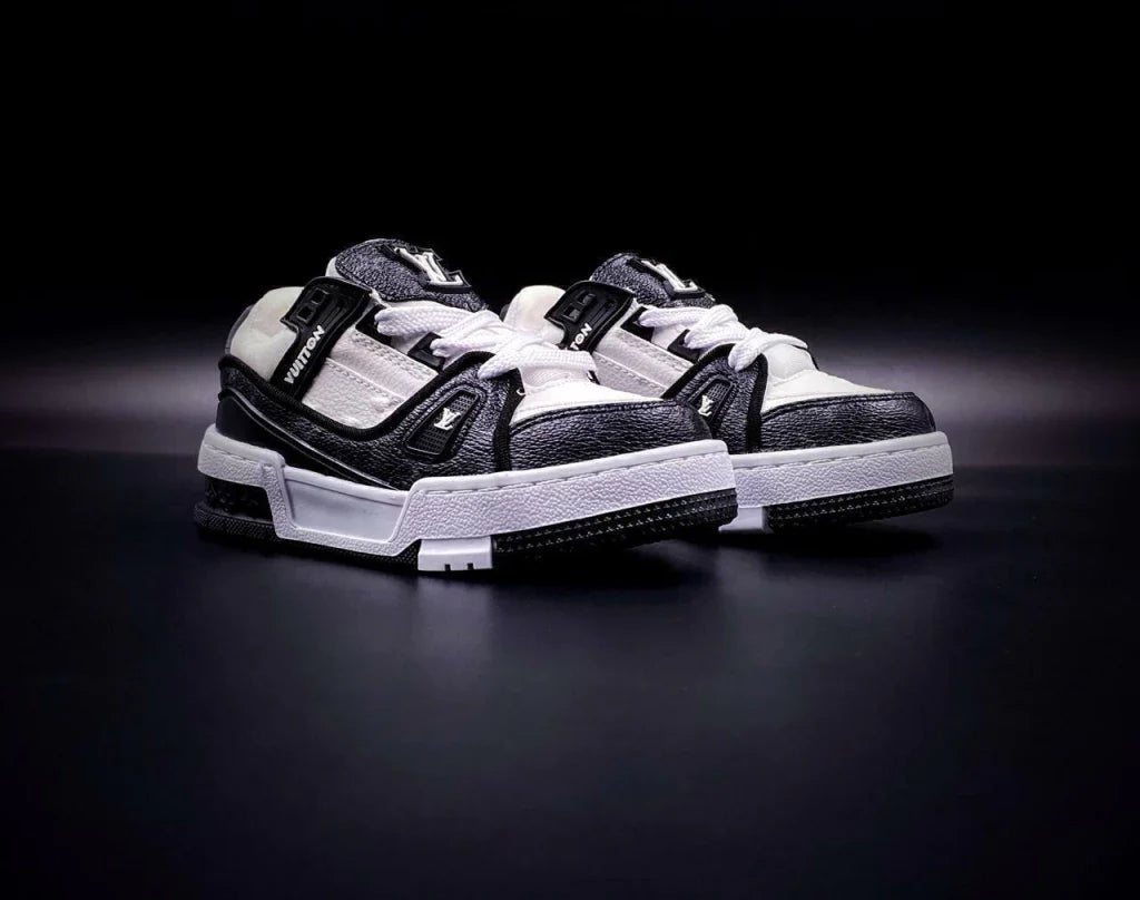 LV Trainer Black White Monogram Kids
