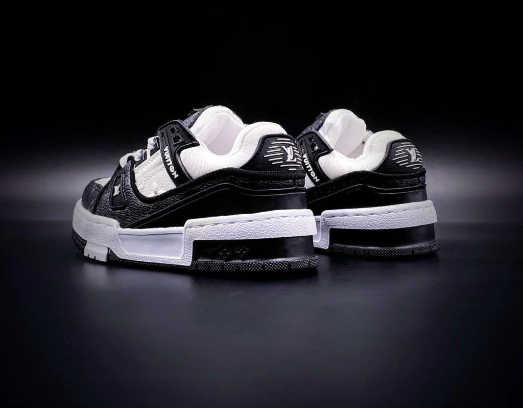 LV Trainer Black White Monogram Kids