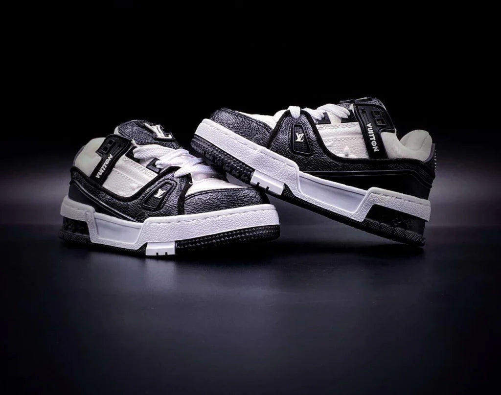 LV Trainer Black White Monogram Kids