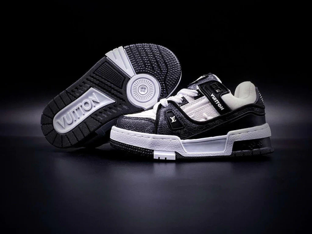 LV Trainer Black White Monogram Kids