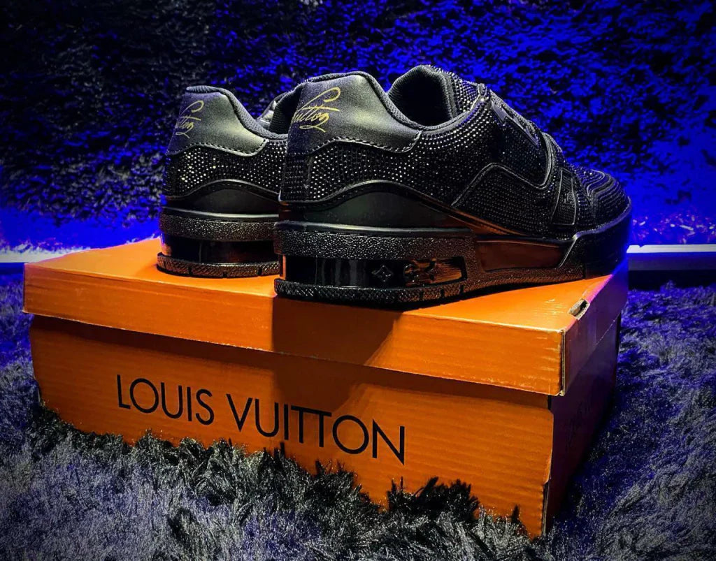 Louis Vuitton Trainer #54 Triple Black Crystales