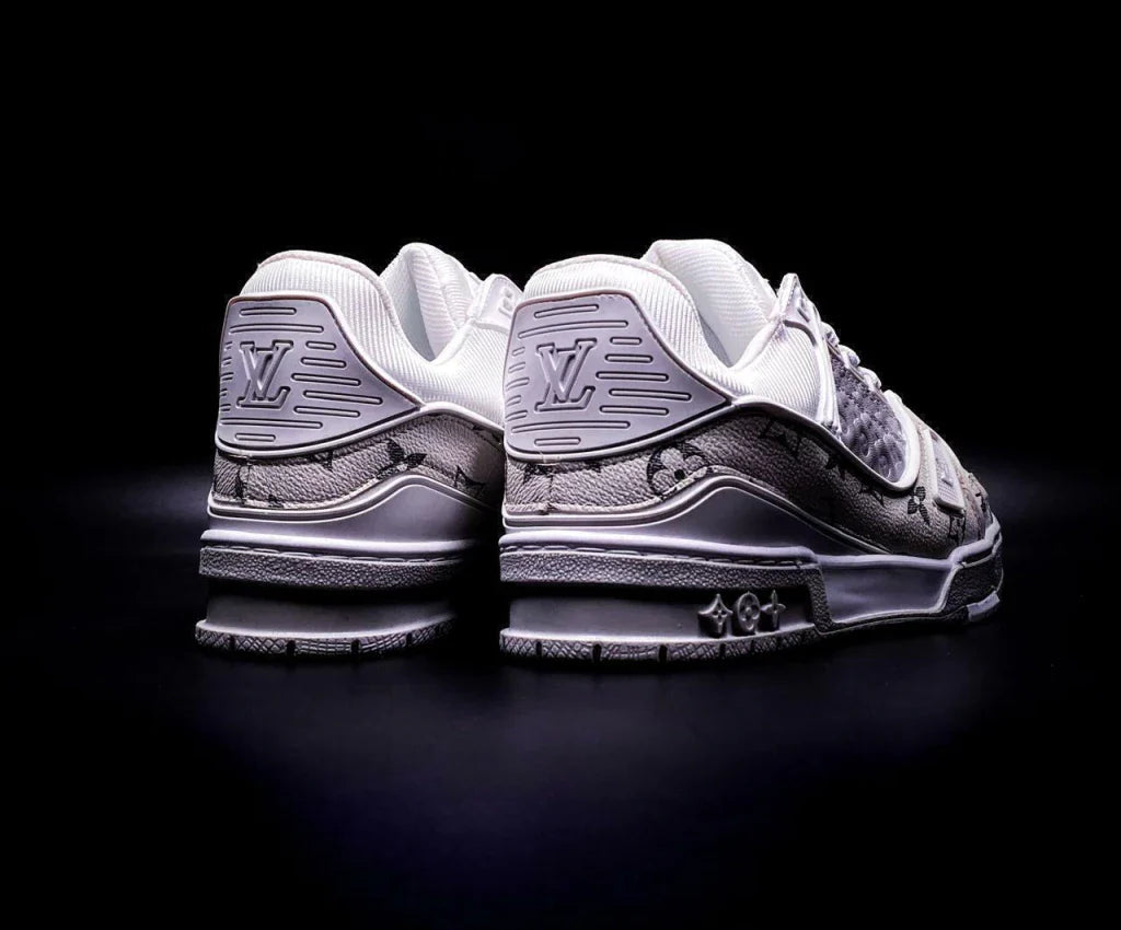 Louis Vuitton Trainer White Grey Monogram